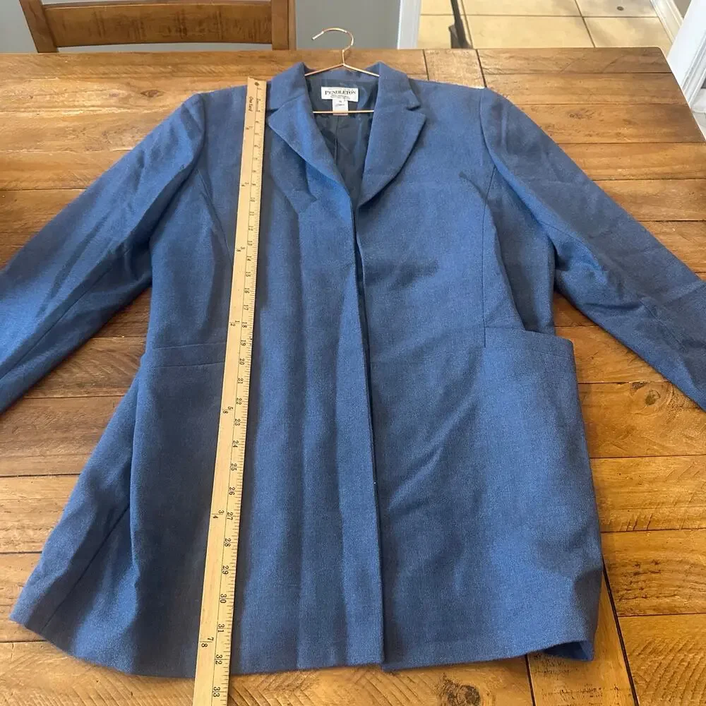 Pendleton 100% virgin wool blue blazer lined size 16 - Picture 4 of 5